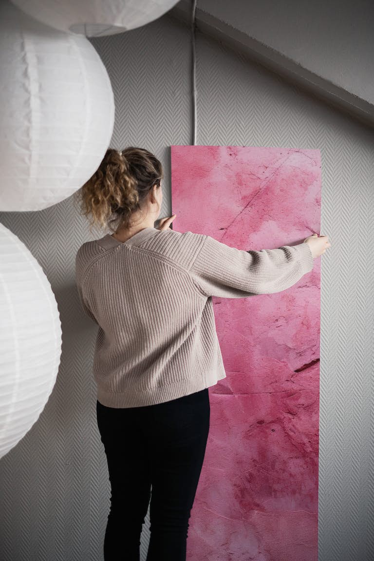 Pink Textured Wall Finish tapetit roll