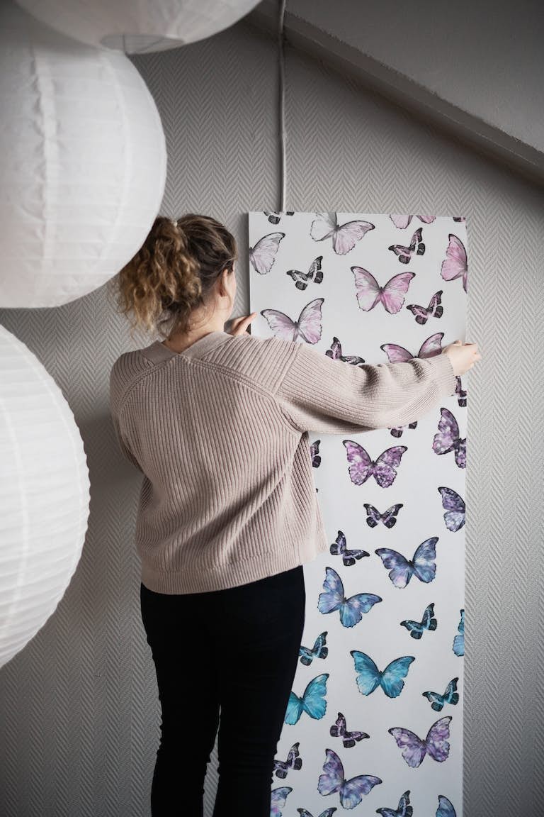 Dreamy Iridescent Butterfly Pattern 2 behang roll