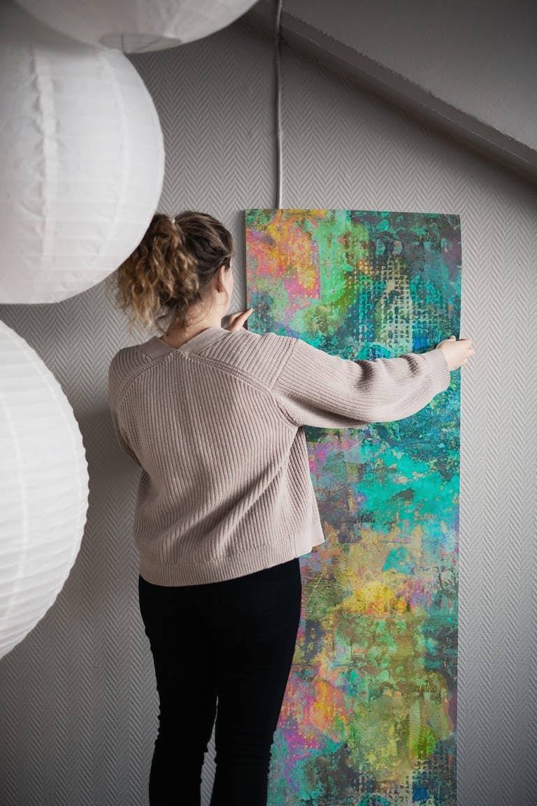 Modern Abstract Paint Texture Multicolor papel de parede roll