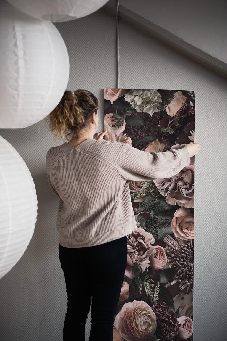 Velveteen Moody Baroque Flower Fantasies wallpaper roll