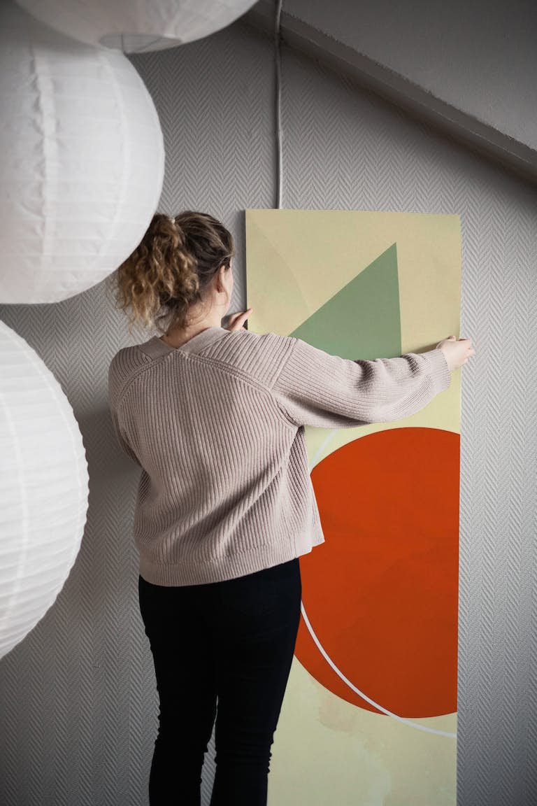Minimal Bauhaus Geometry wallpaper roll