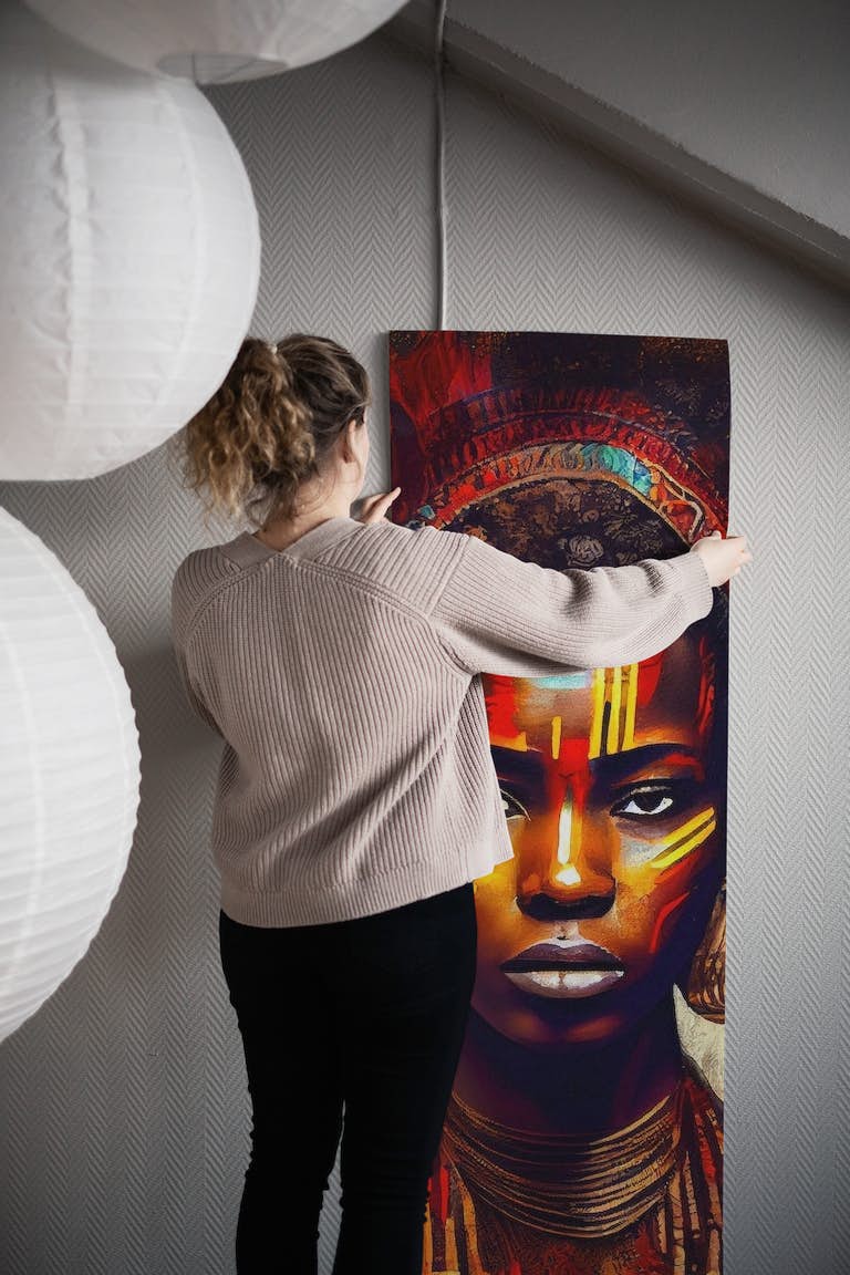 Powerful African Warrior Woman #2 wallpaper roll