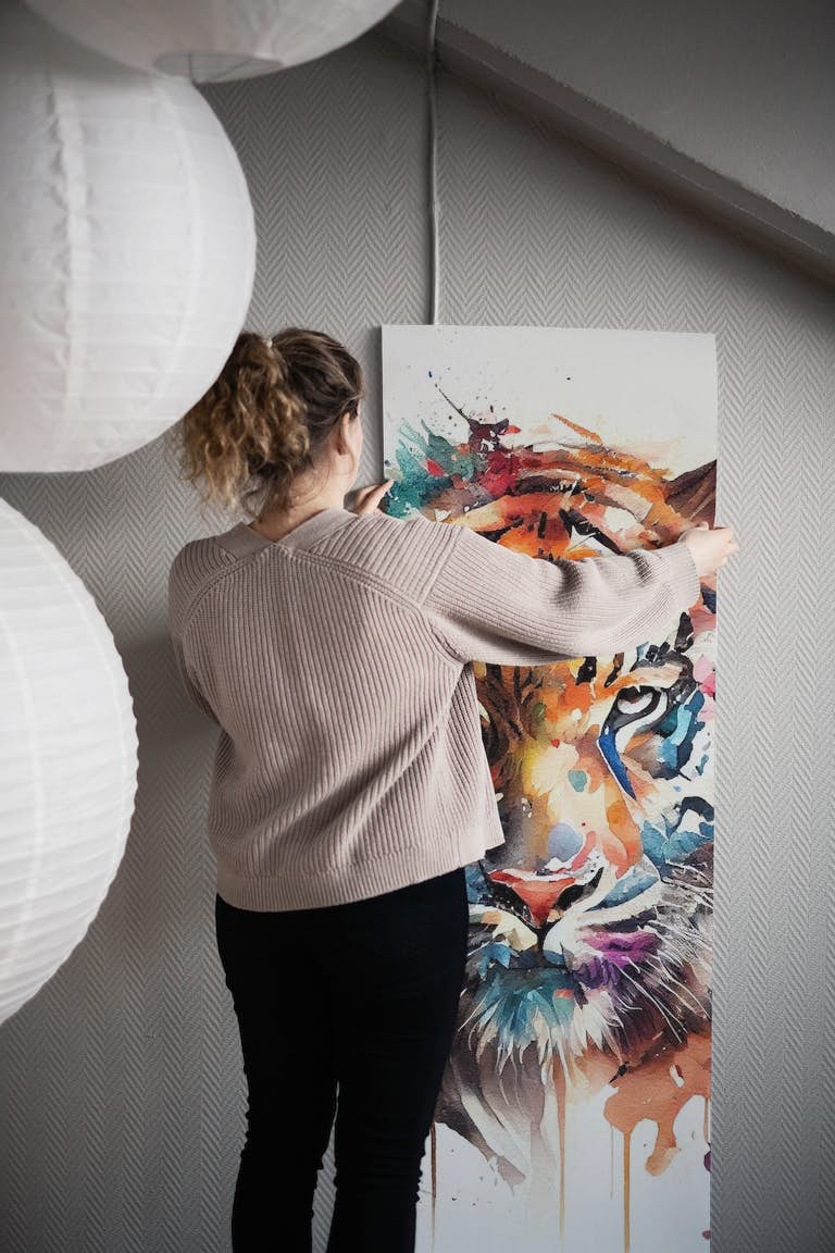 Watercolor Tiger #1 papel de parede roll