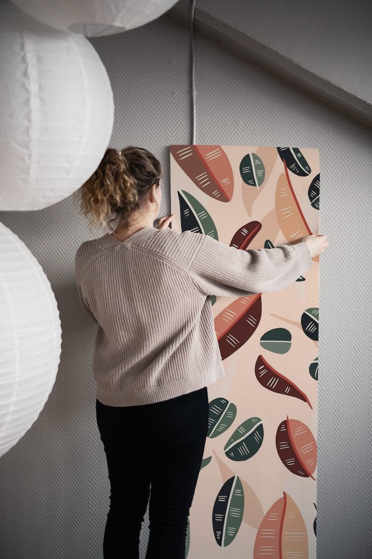 Simple botanical digital painting C papel de parede roll