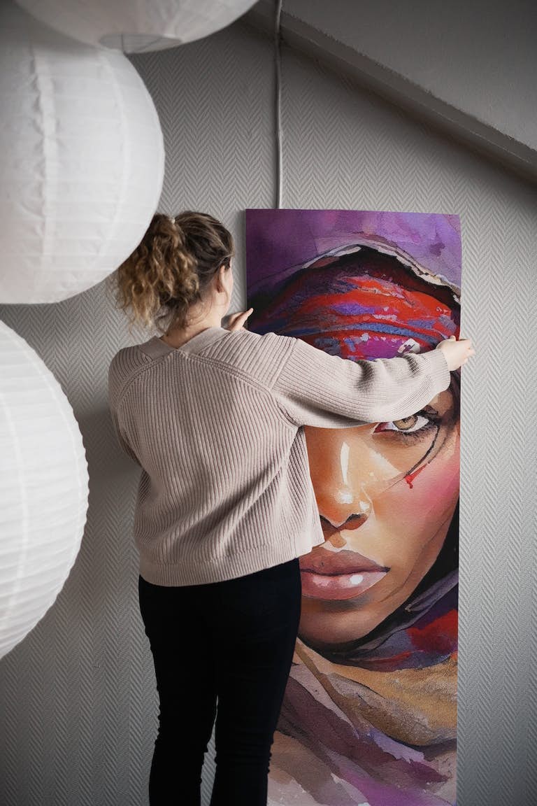 Watercolor Tuareg Woman #6 wallpaper roll