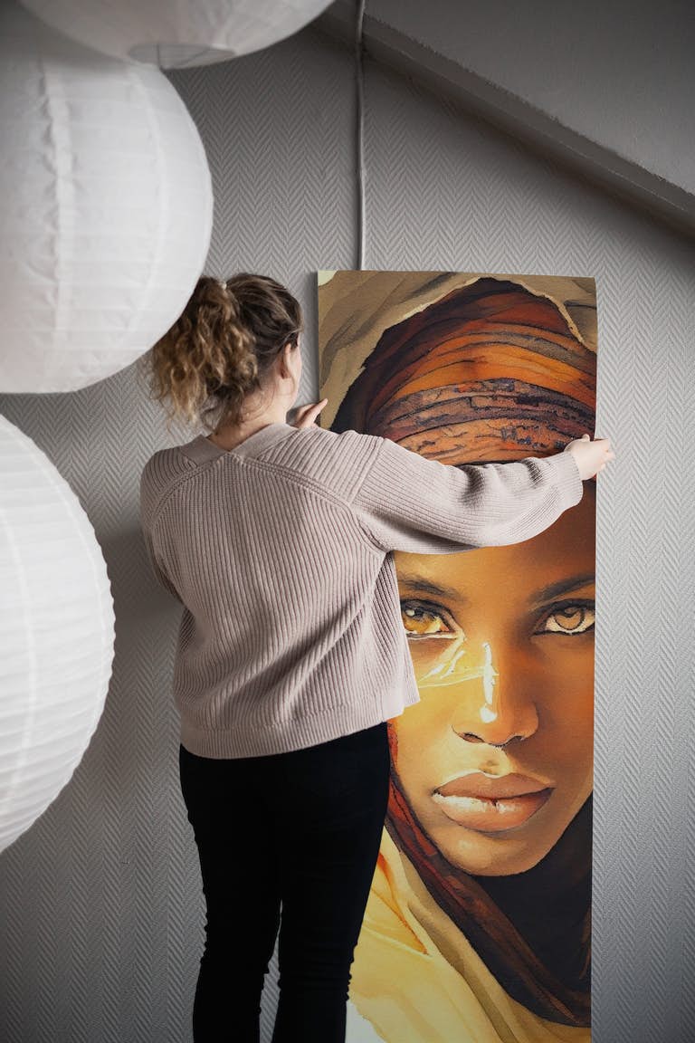 Watercolor Tuareg Woman #11 wallpaper roll