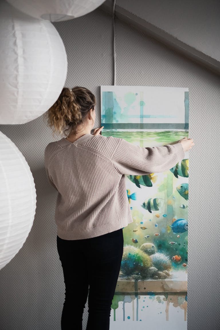 Colorful Aquarium papel de parede roll