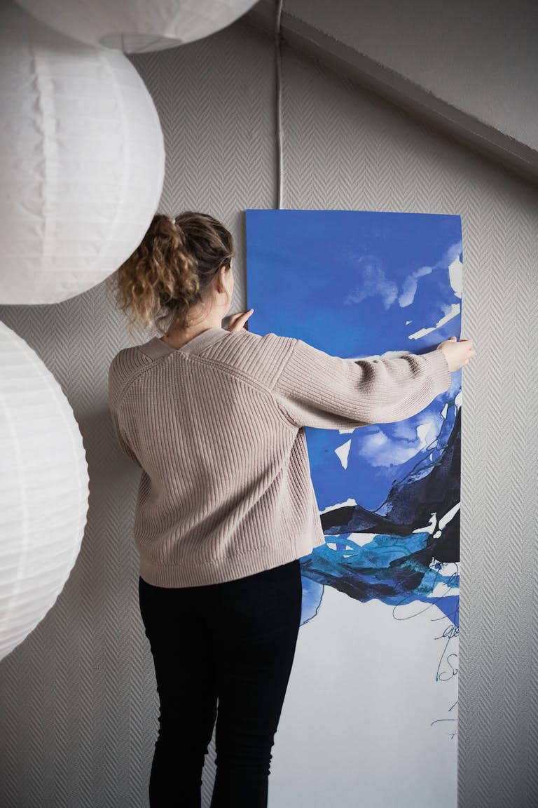 Into The Blue Abstract Art papel pintado roll