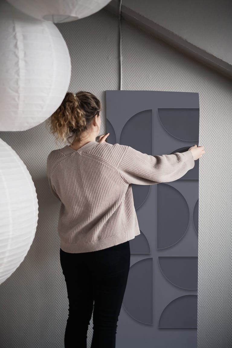 Modern 3D Bauhaus Mid Century wallpaper roll
