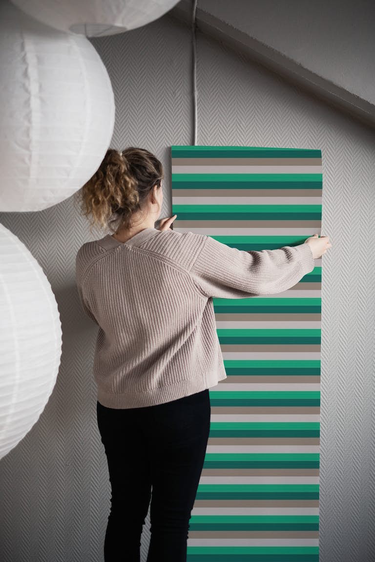 Stripes pattern green design tapetit roll