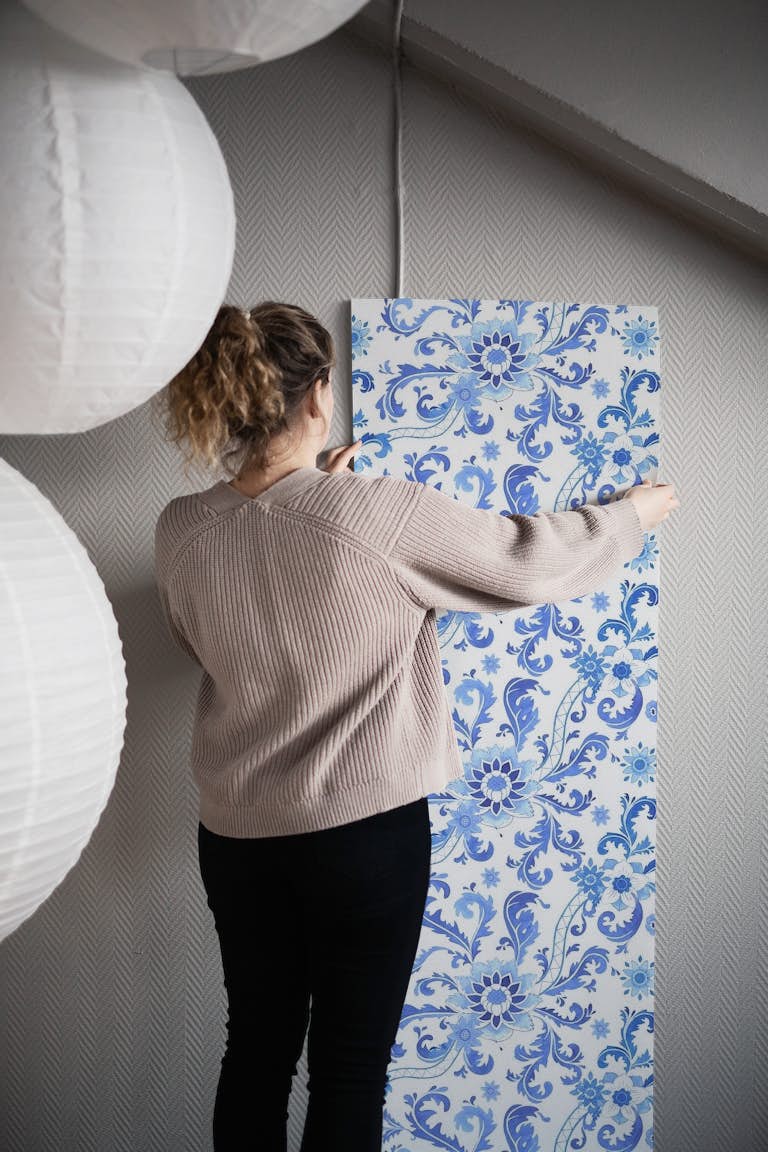 Blue Chinoiserie Chic wallpaper roll