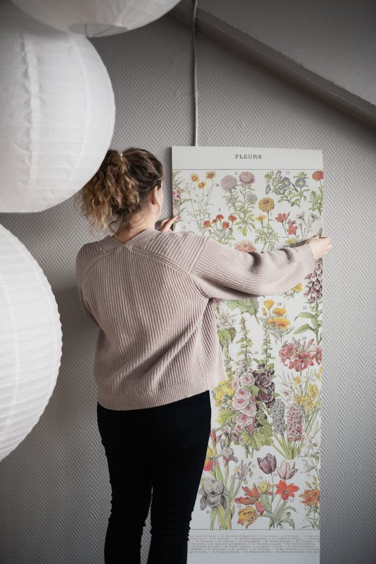 Fleurs - Encyclopedie Larousse - ASTER wallpaper roll