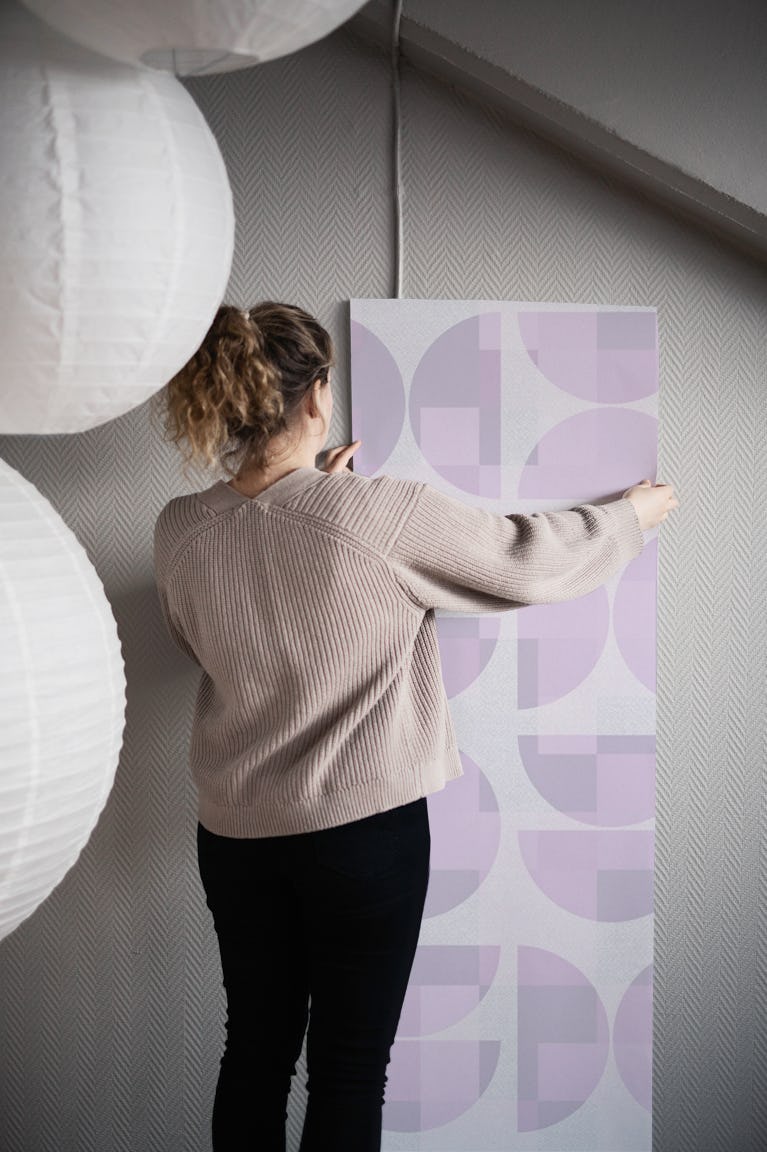 Soft Pink Bauhaus wallpaper roll