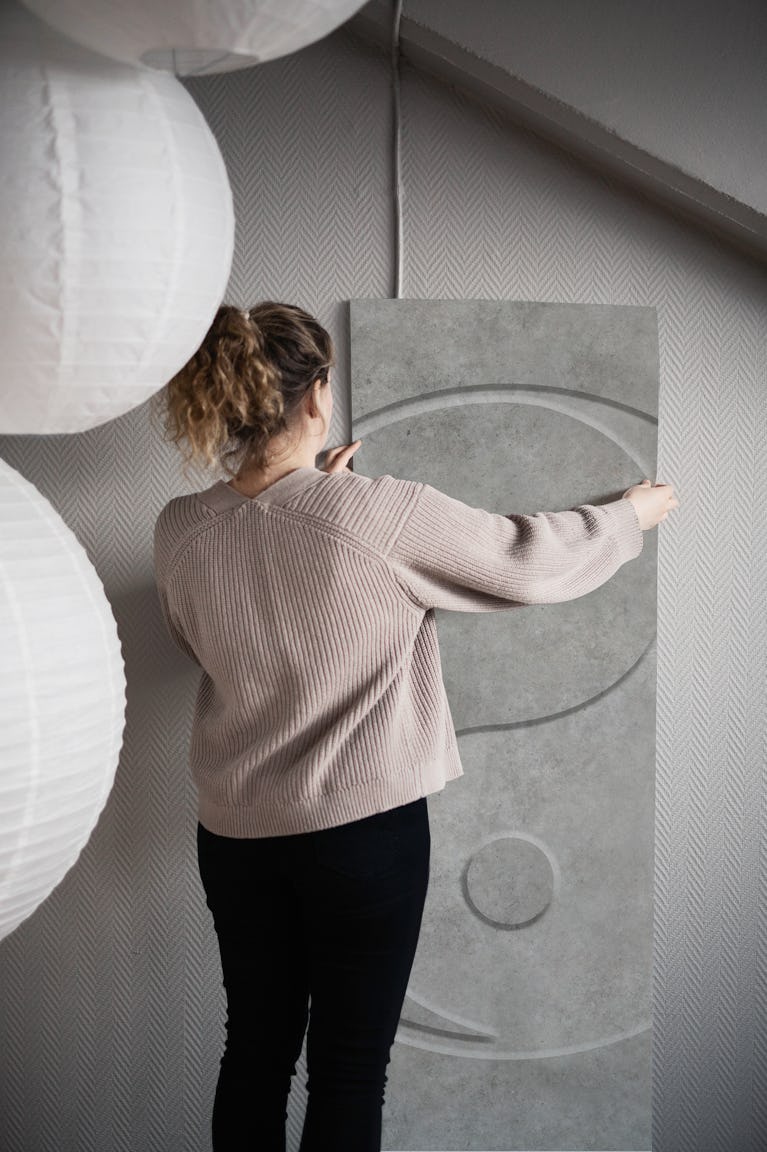 Concrete Yin Yang wallpaper roll