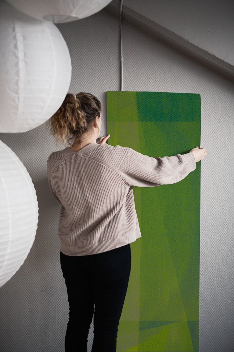 Verdant Bauhaus Geo Shadow Play wallpaper roll