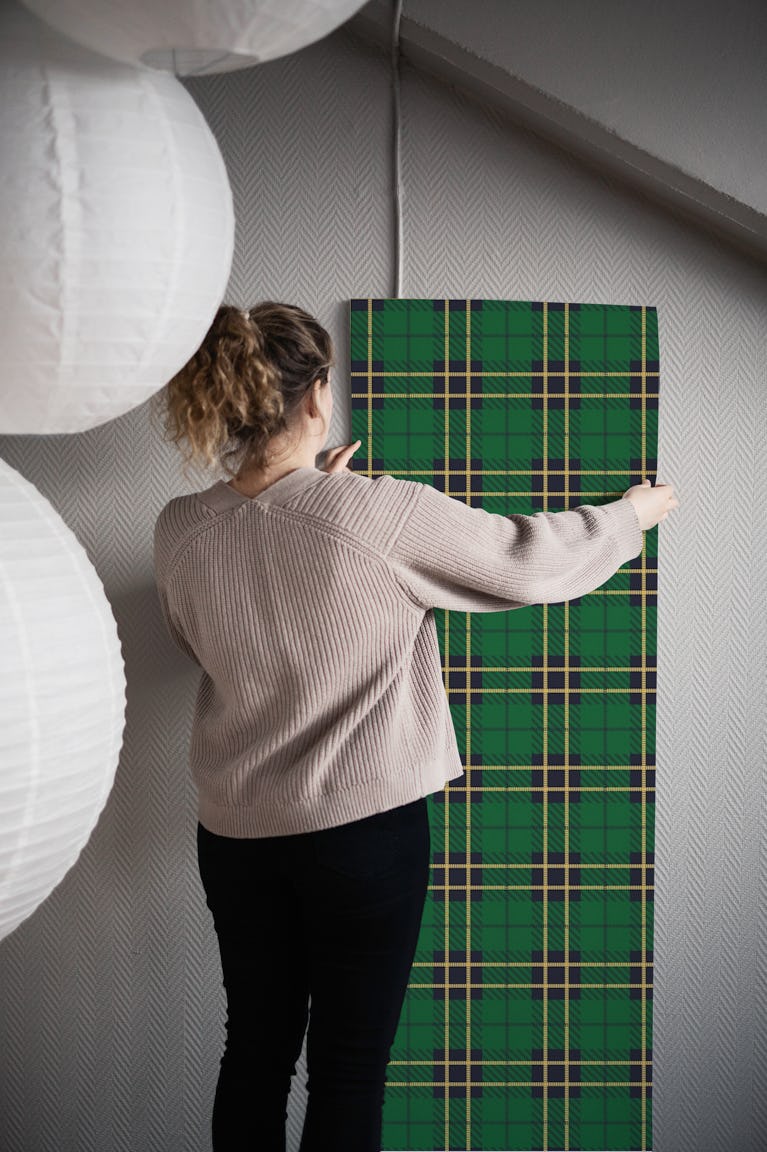 Green Plaid Classic wallpaper roll