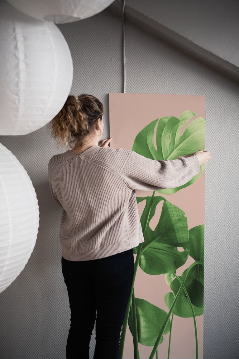 Monstera Pale Terracotta 1 wallpaper roll