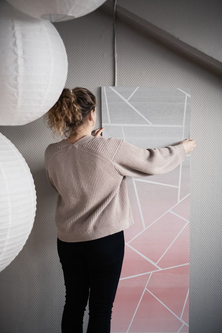 Blush Gray Watercolor Geo 1 wallpaper roll
