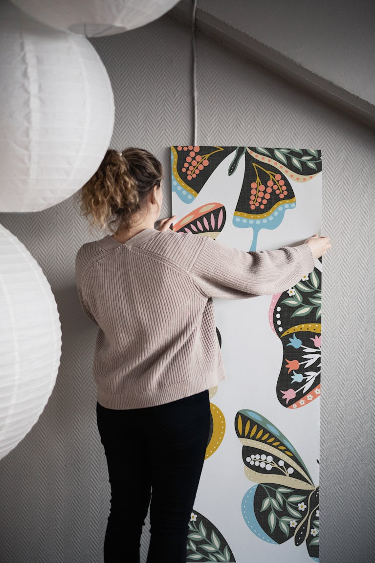 Bohemian Butterflies - Cheerful Shades WM wallpaper roll