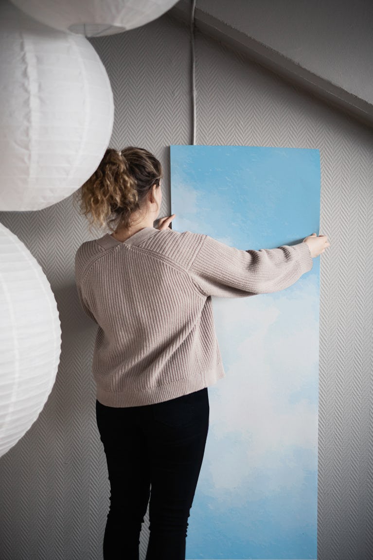 Dreamy Watercolor Blue Tones wallpaper roll