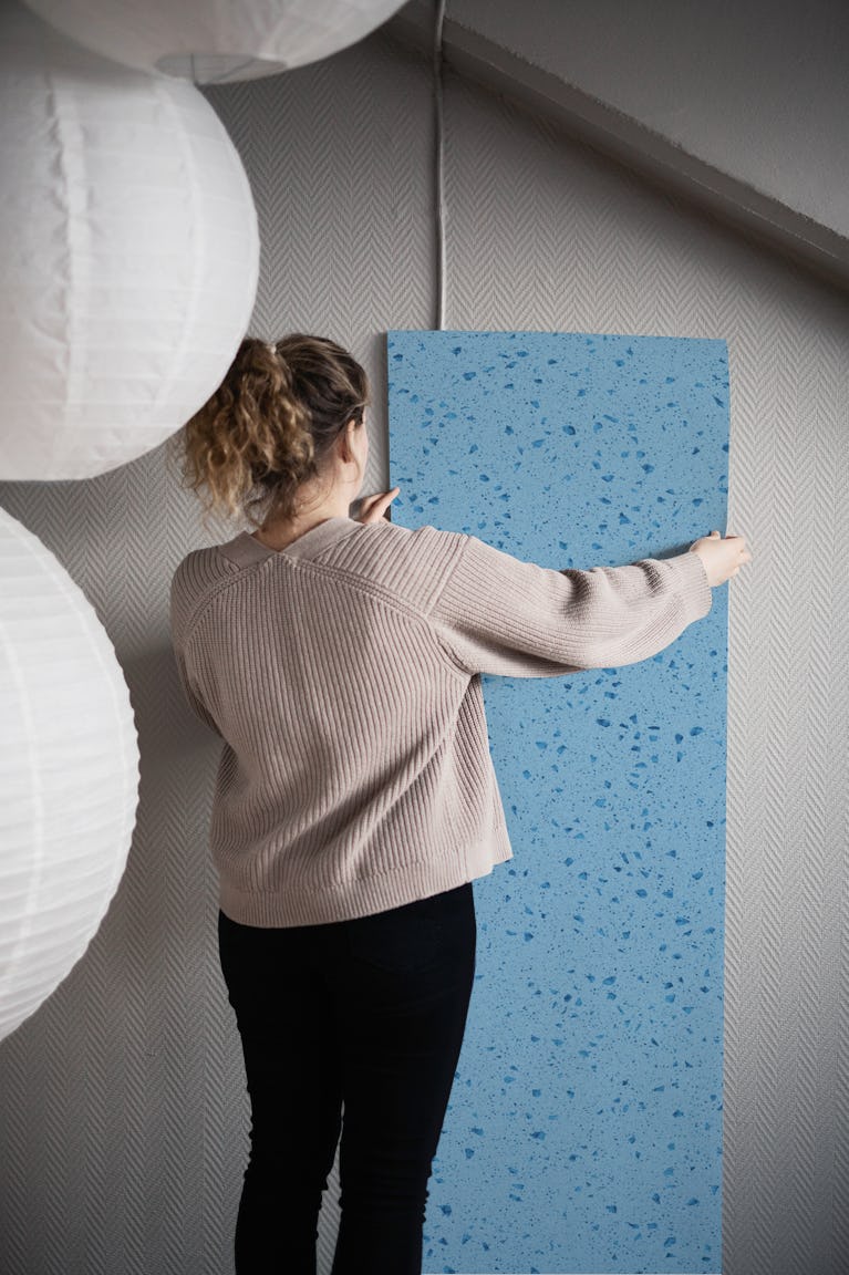 Blue Terrazzo Texture wallpaper roll