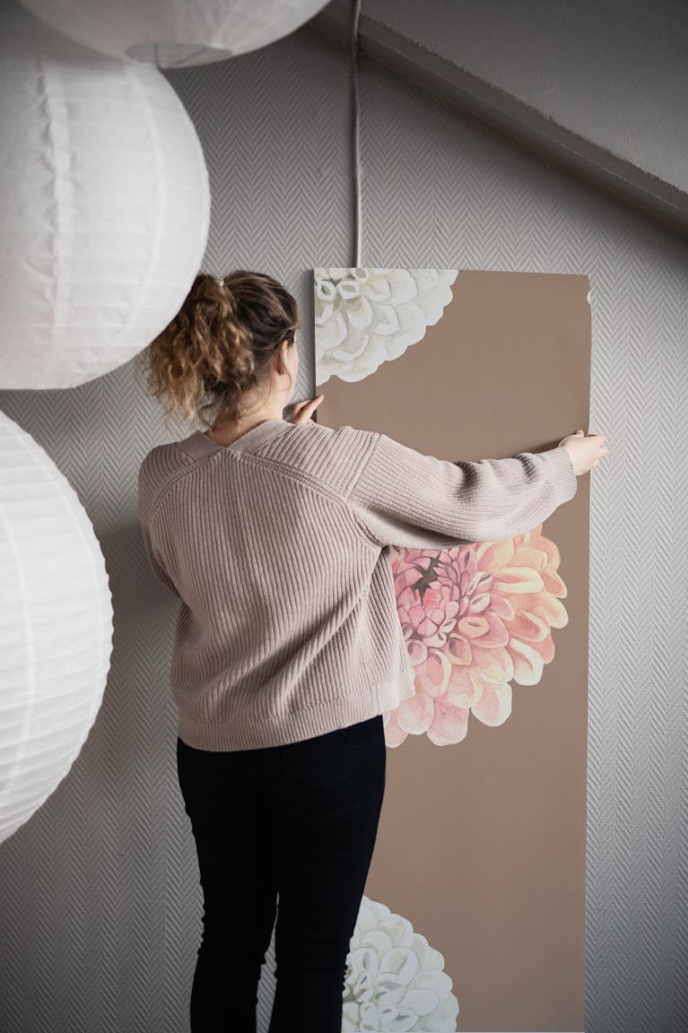 Watercolor Dahlia Fusion wallpaper roll