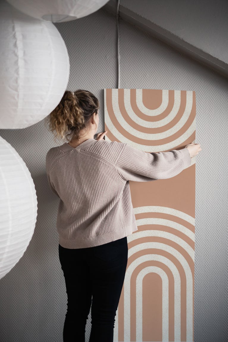 Minimalist Arches Brown wallpaper roll