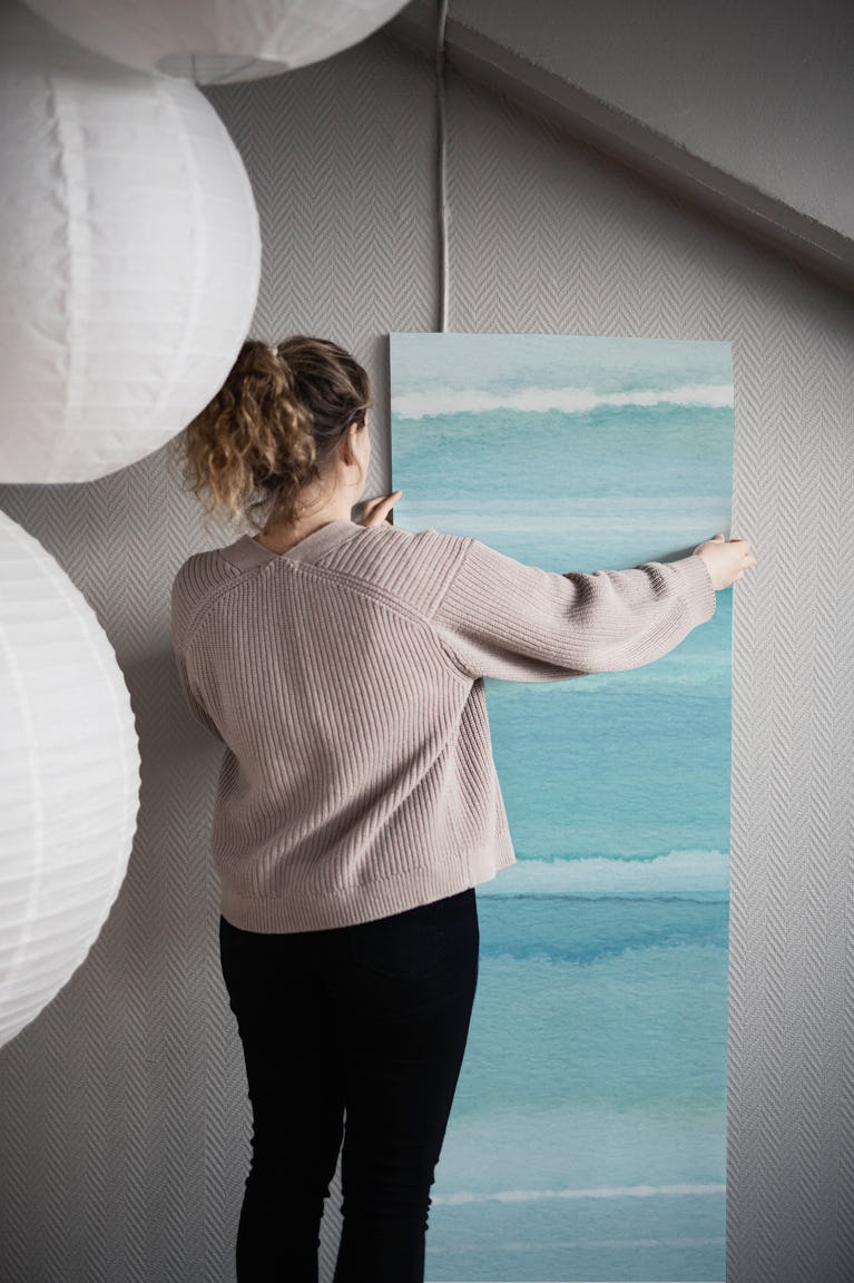 Strips 11 | Aqua Pastel Minimalism wallpaper roll