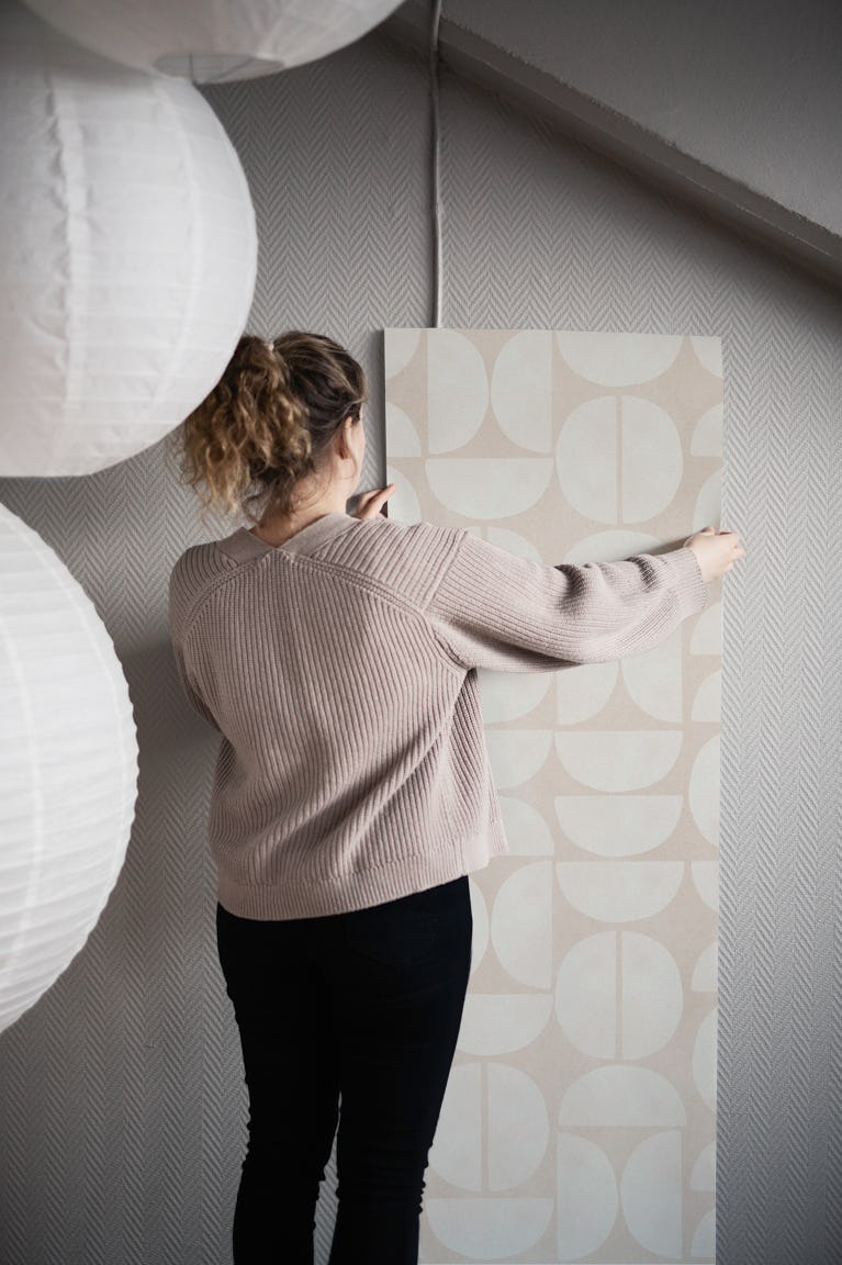 Subtle Beige Geometry wallpaper roll