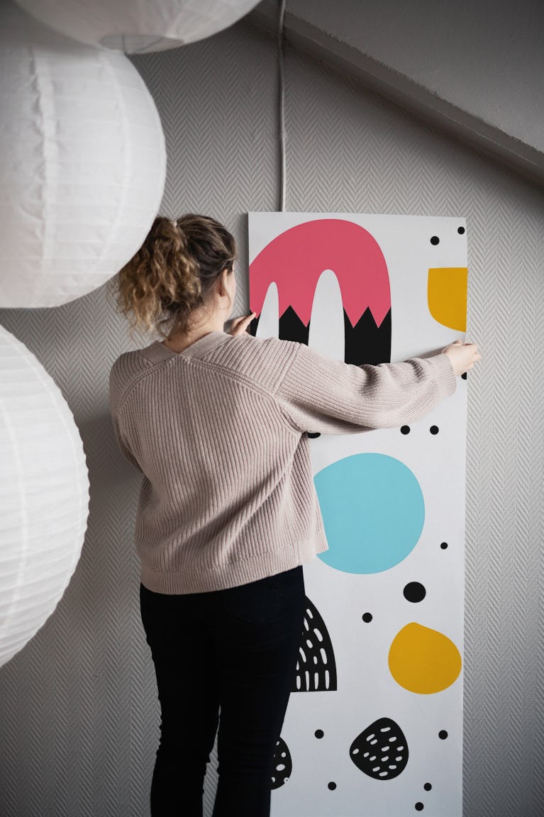 Playful Retro Motif wallpaper roll