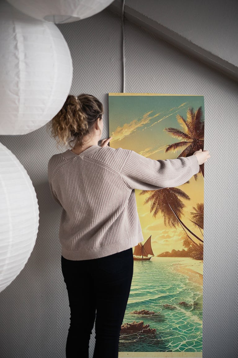 Vintage Zanzibar, Poster Tanzania wallpaper roll