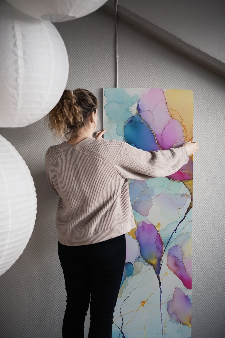 Colorful Ink Floral Dreams wallpaper roll