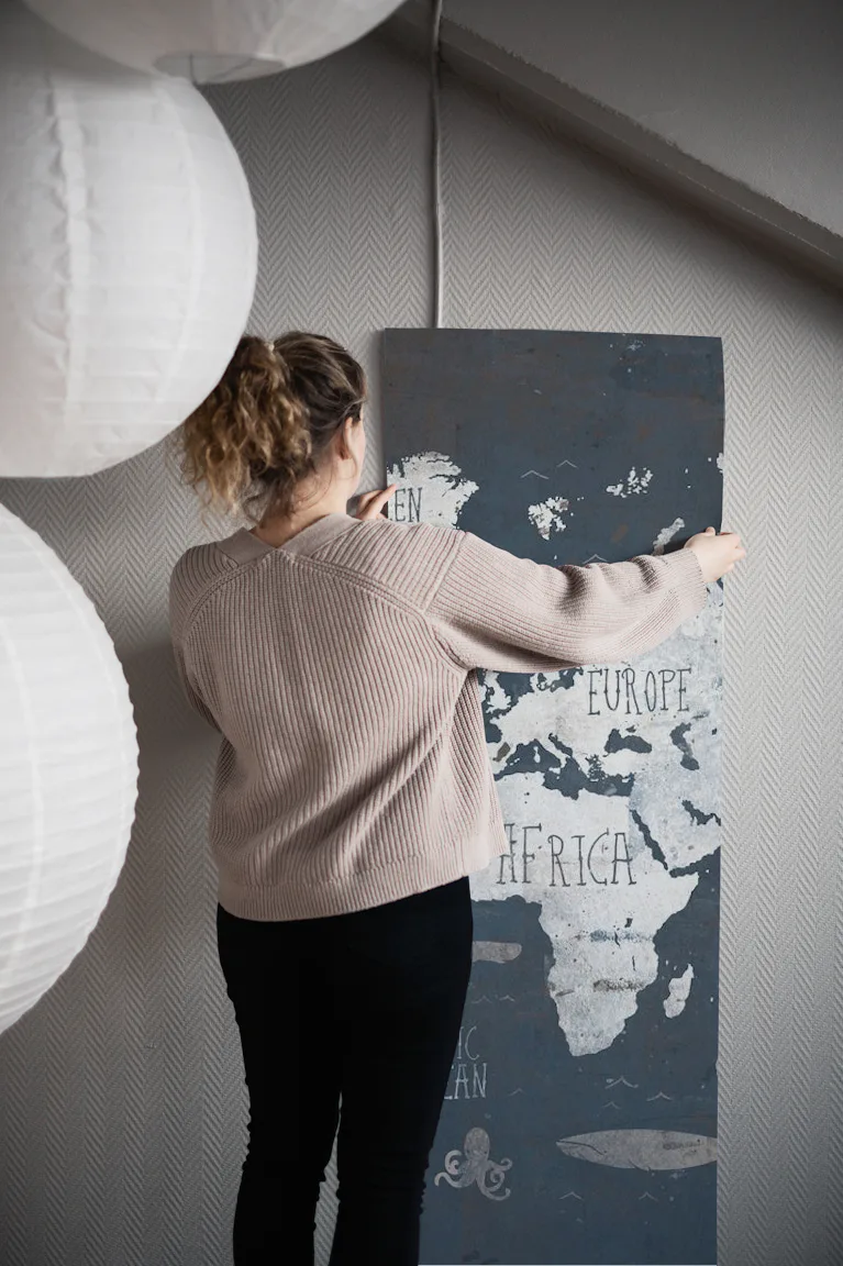 Rusty World Map Wallpaper | Happywall