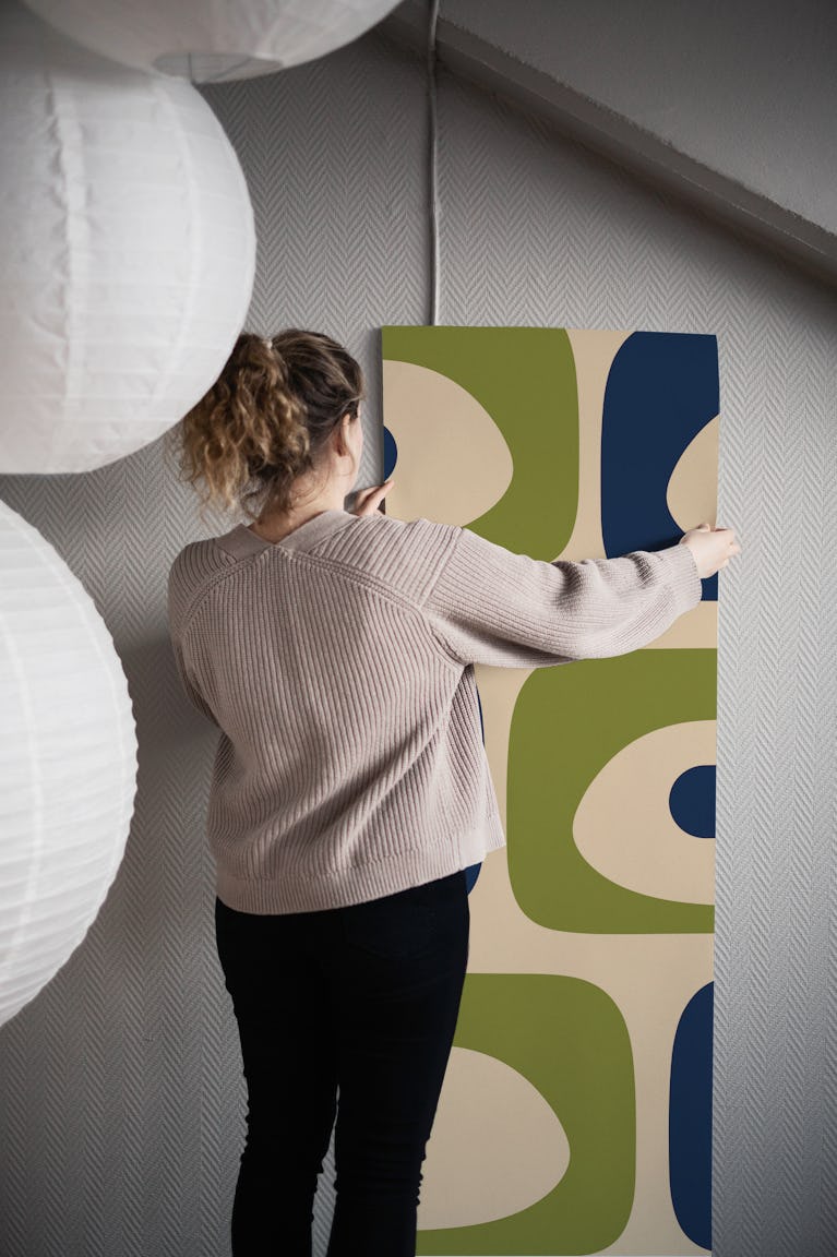 Mid Century Modern Minimalist Piquet Retro wallpaper roll