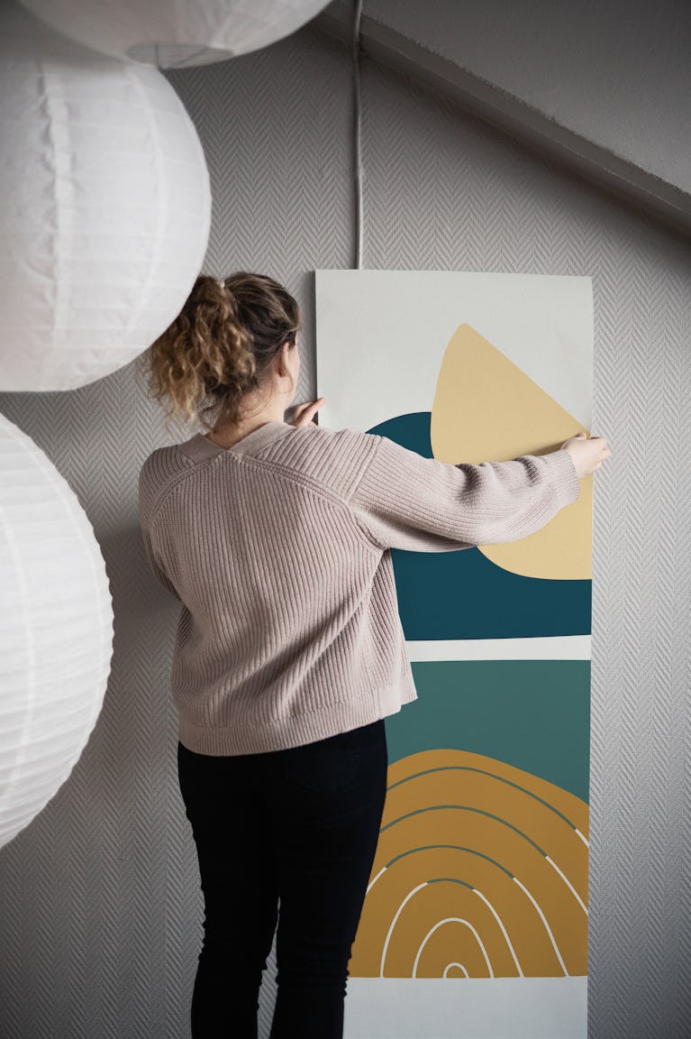 mid century modern I wallpaper roll