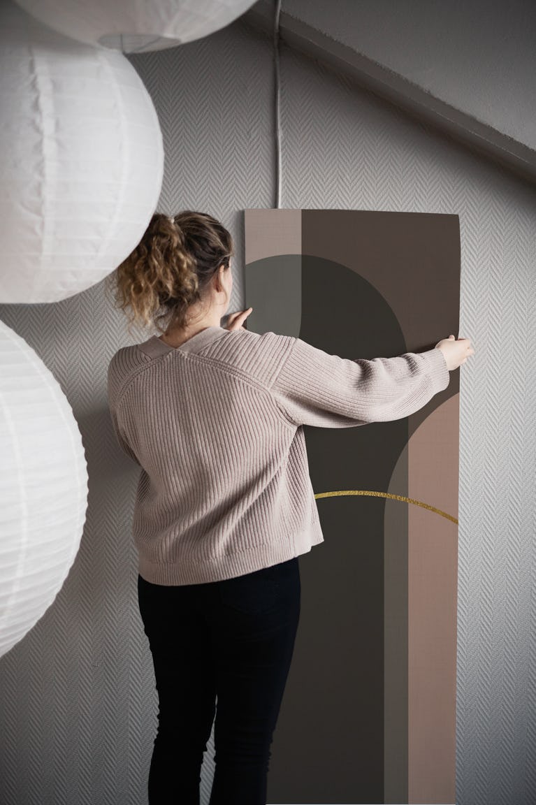 Curved Elegance in Neutral Tones wallpaper roll