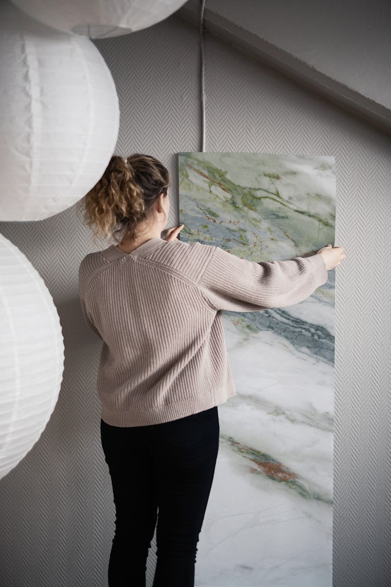 Calacatta Green Marble wallpaper roll