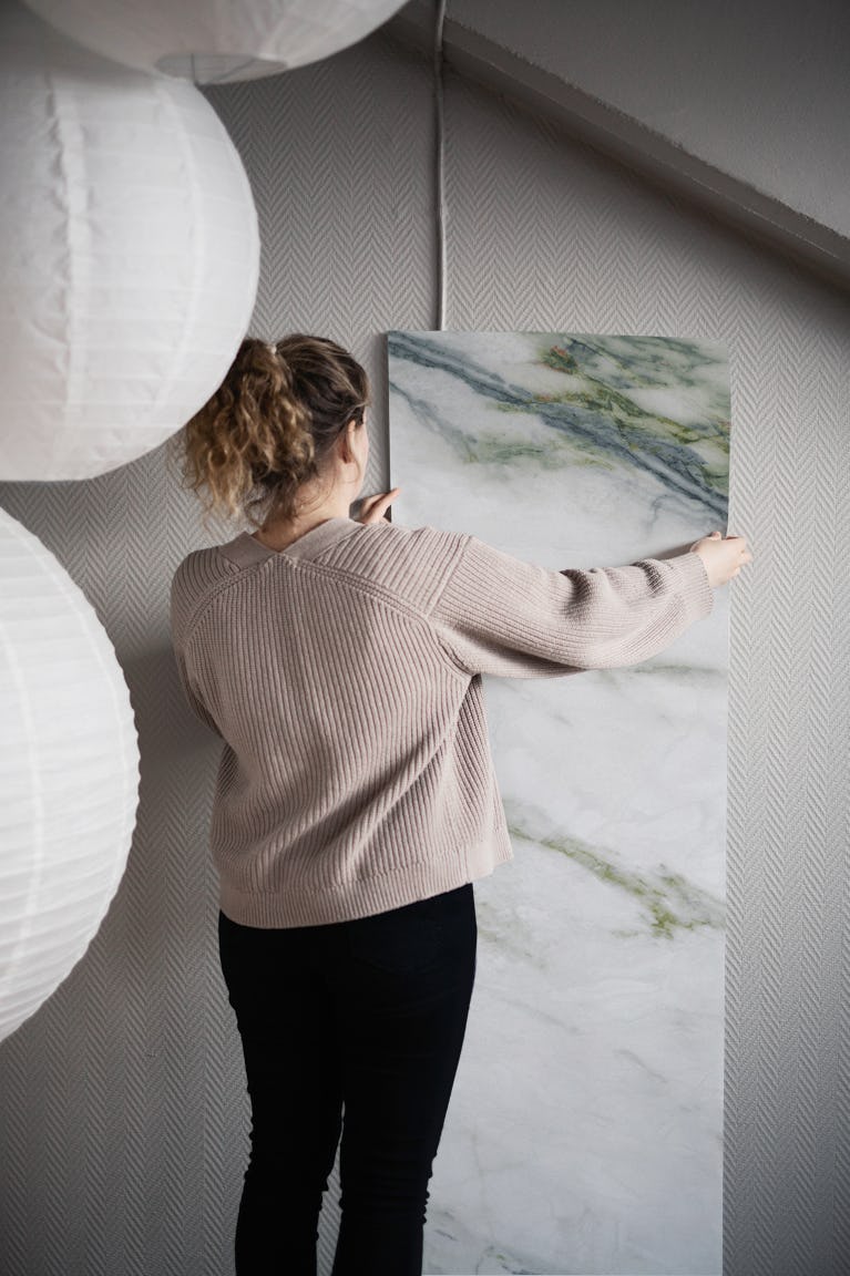 Calacatta Verde Marble wallpaper roll