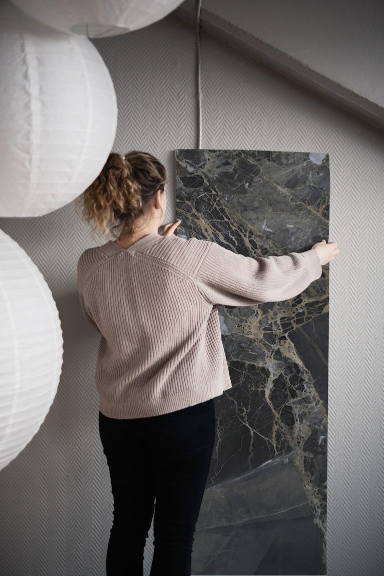 Black Marble wallpaper roll
