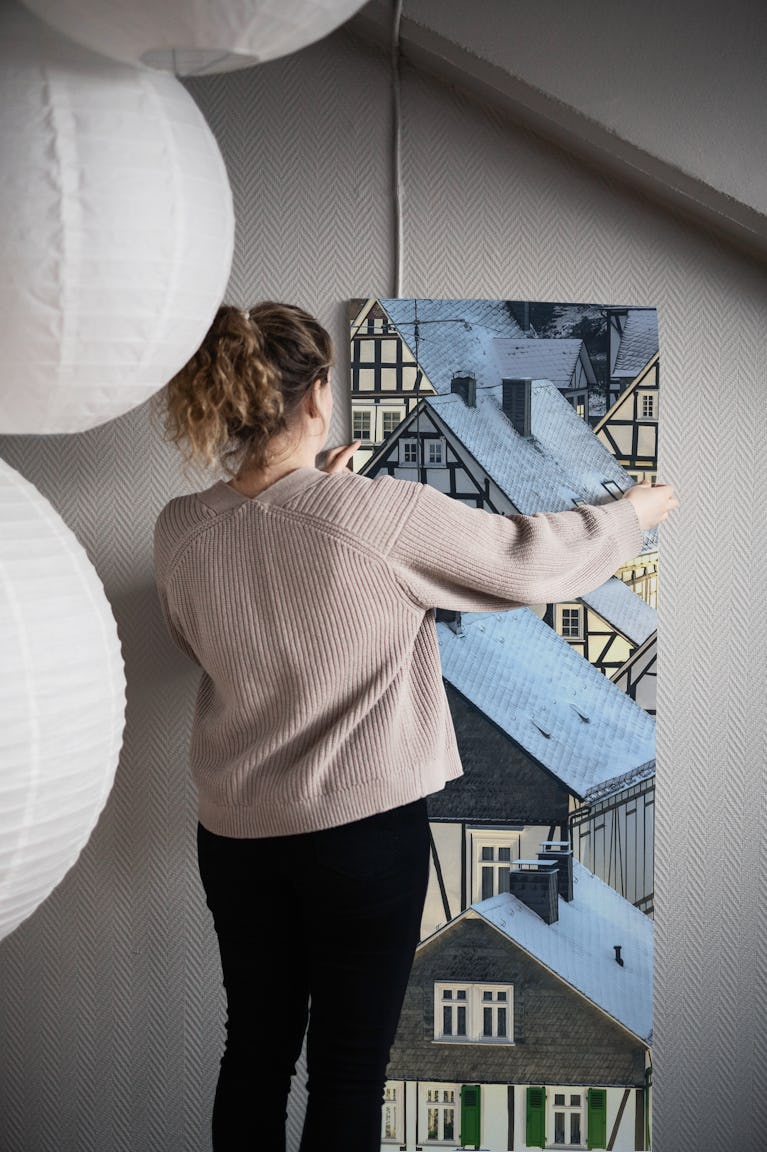 Half timbered Houses wallpaper roll