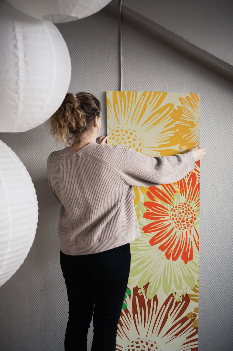 Vintage Summer Flowers wallpaper roll