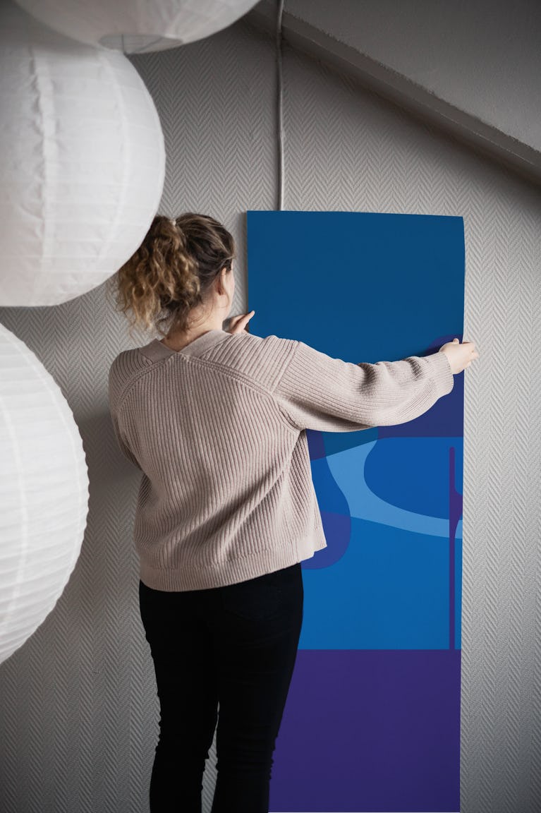 Blue Monday wallpaper roll