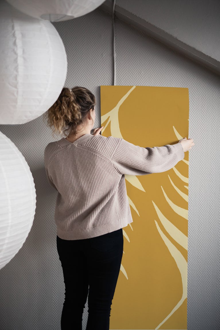 Golden Palm Leaves Wallpaper wallpaper roll