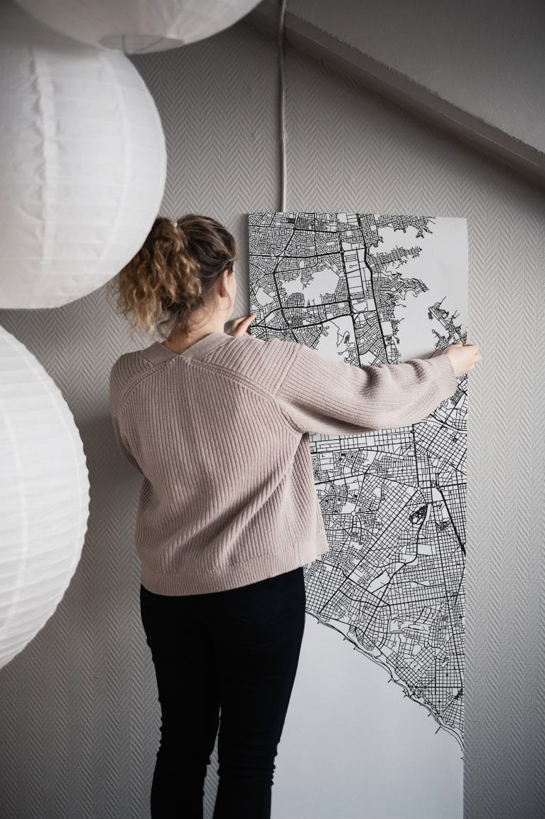Lima Map wallpaper roll