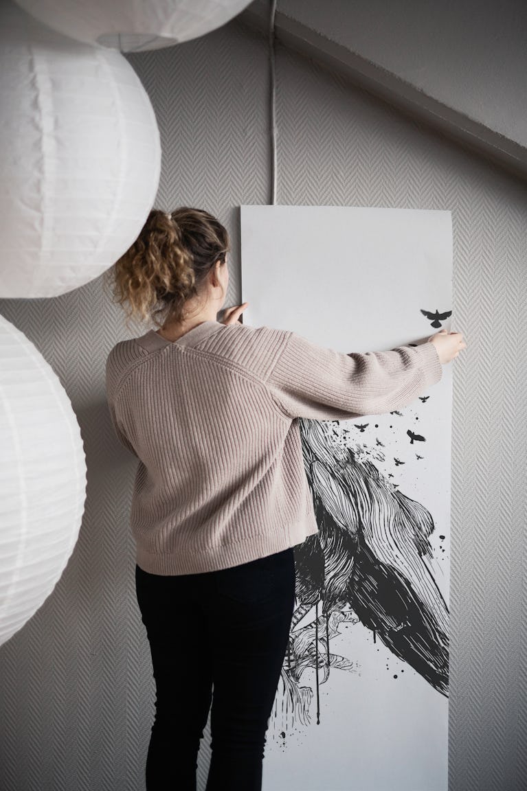 Born to be free (bw) wallpaper roll