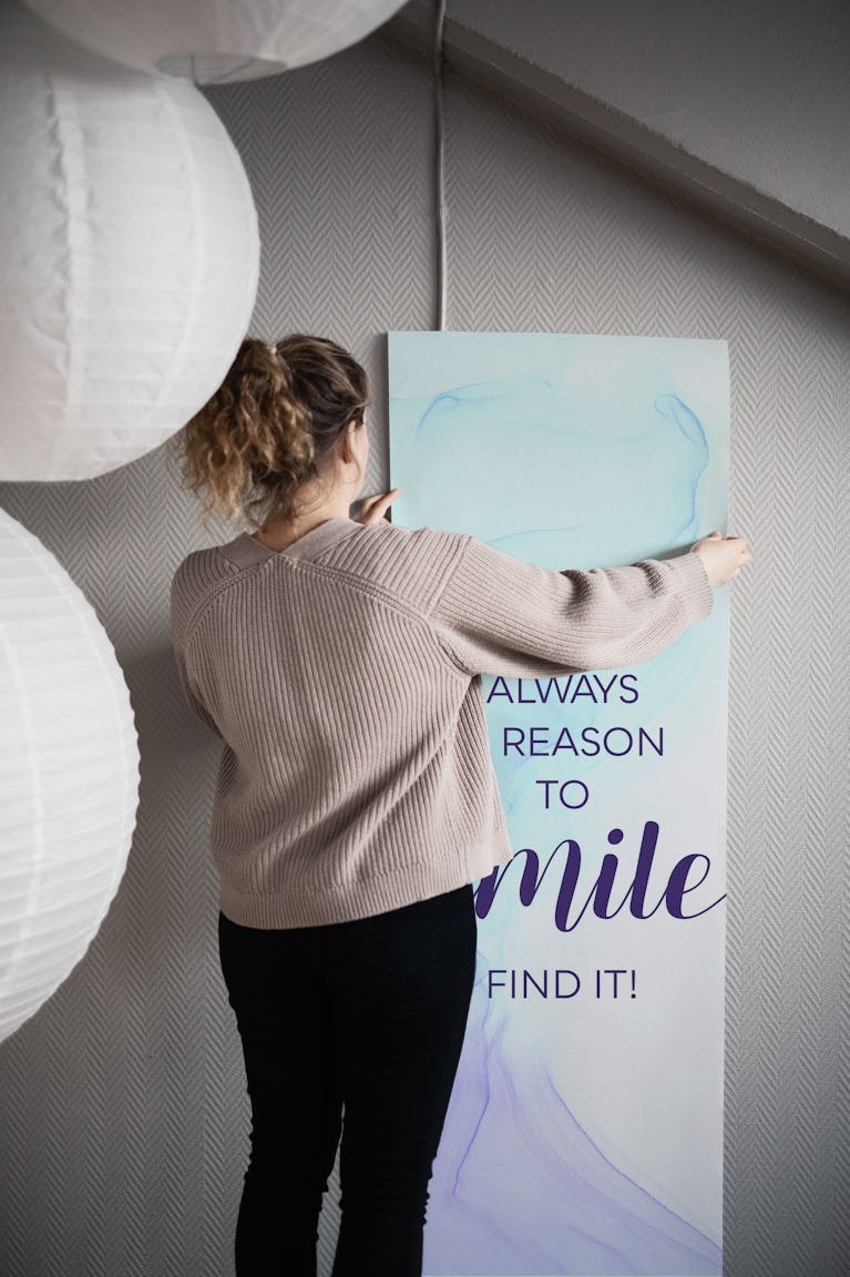 SMILE floating colors wallpaper roll