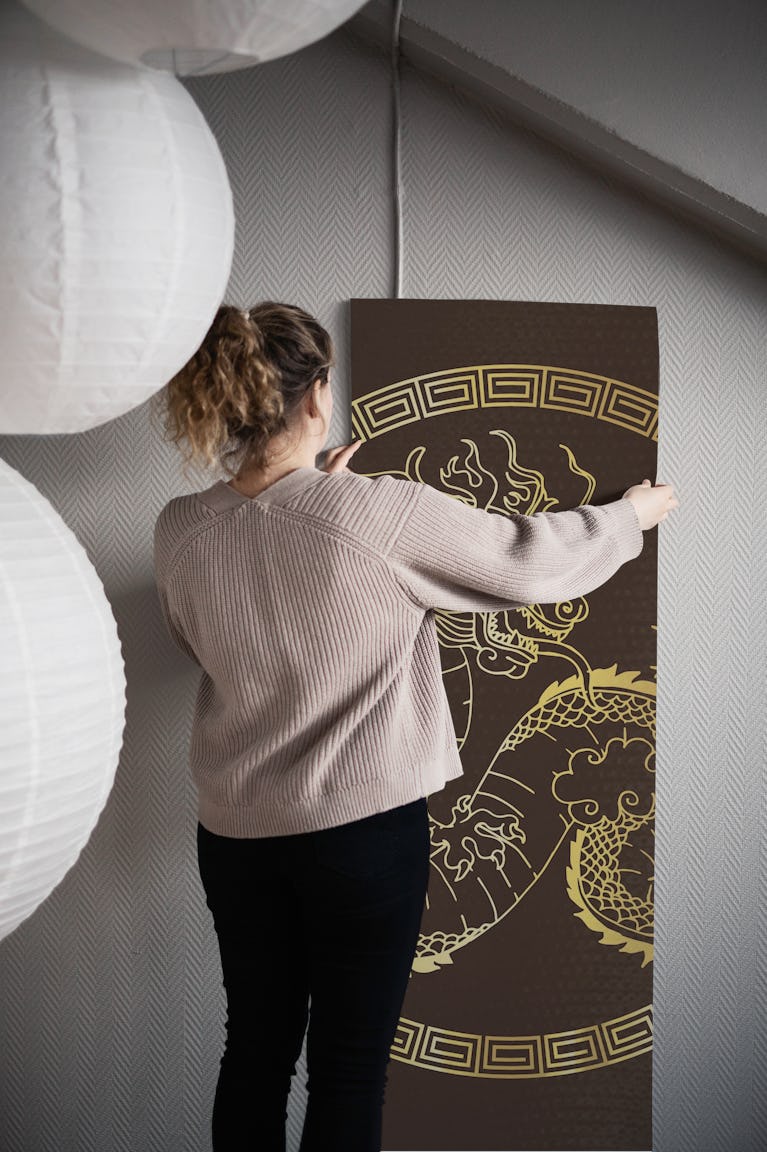 Art Deco Dragon wallpaper roll