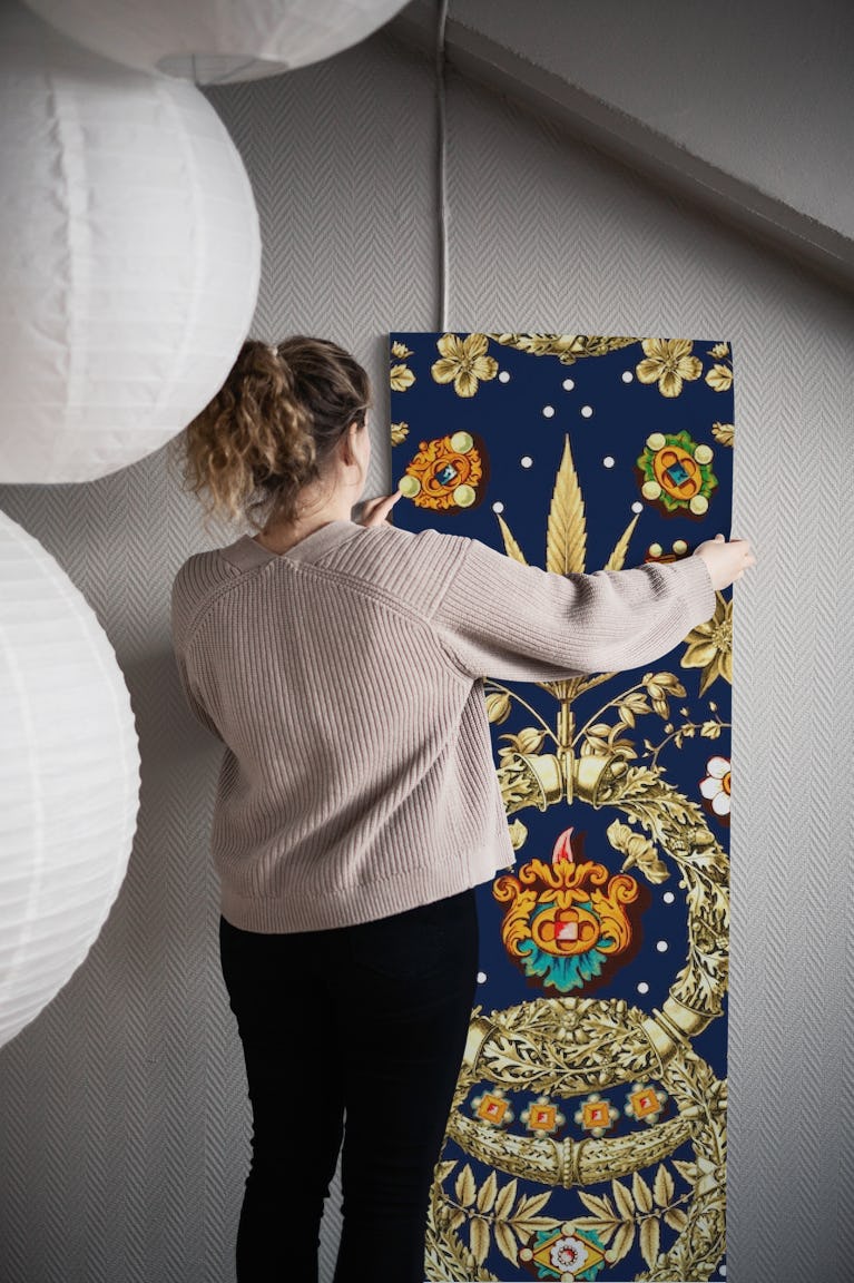 Art Nouveau Floral Pattern wallpaper roll