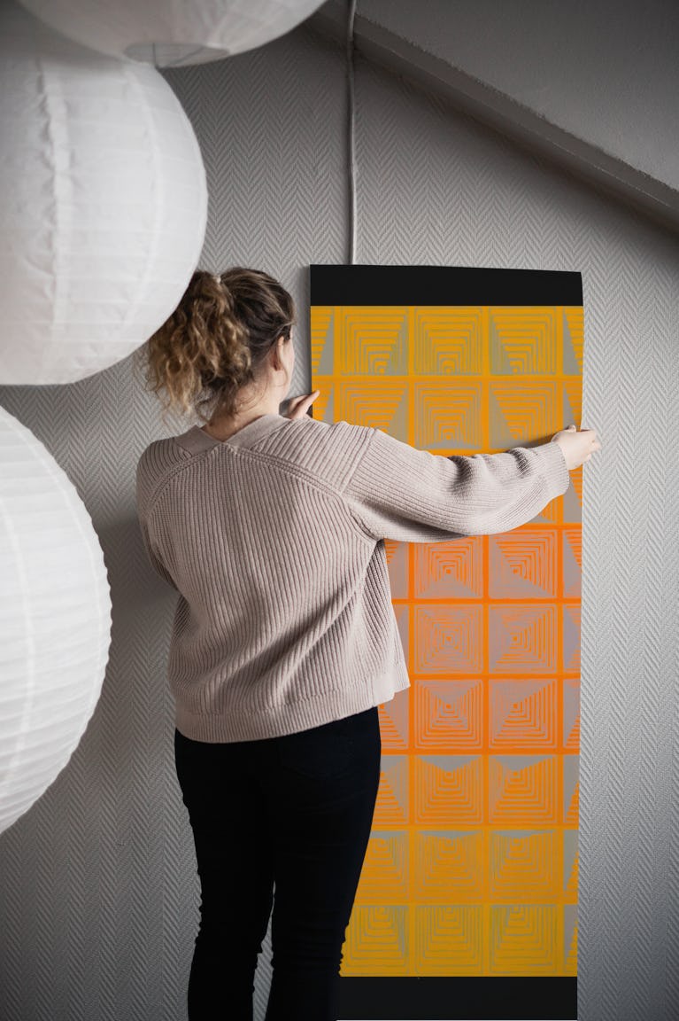 Panton inspired Sunset wallpaper roll
