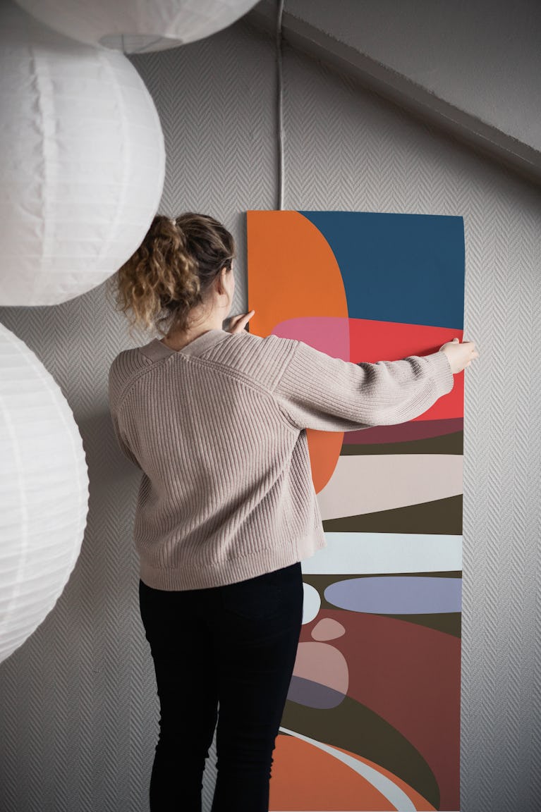 Colorful and Organic Shapes wallpaper roll
